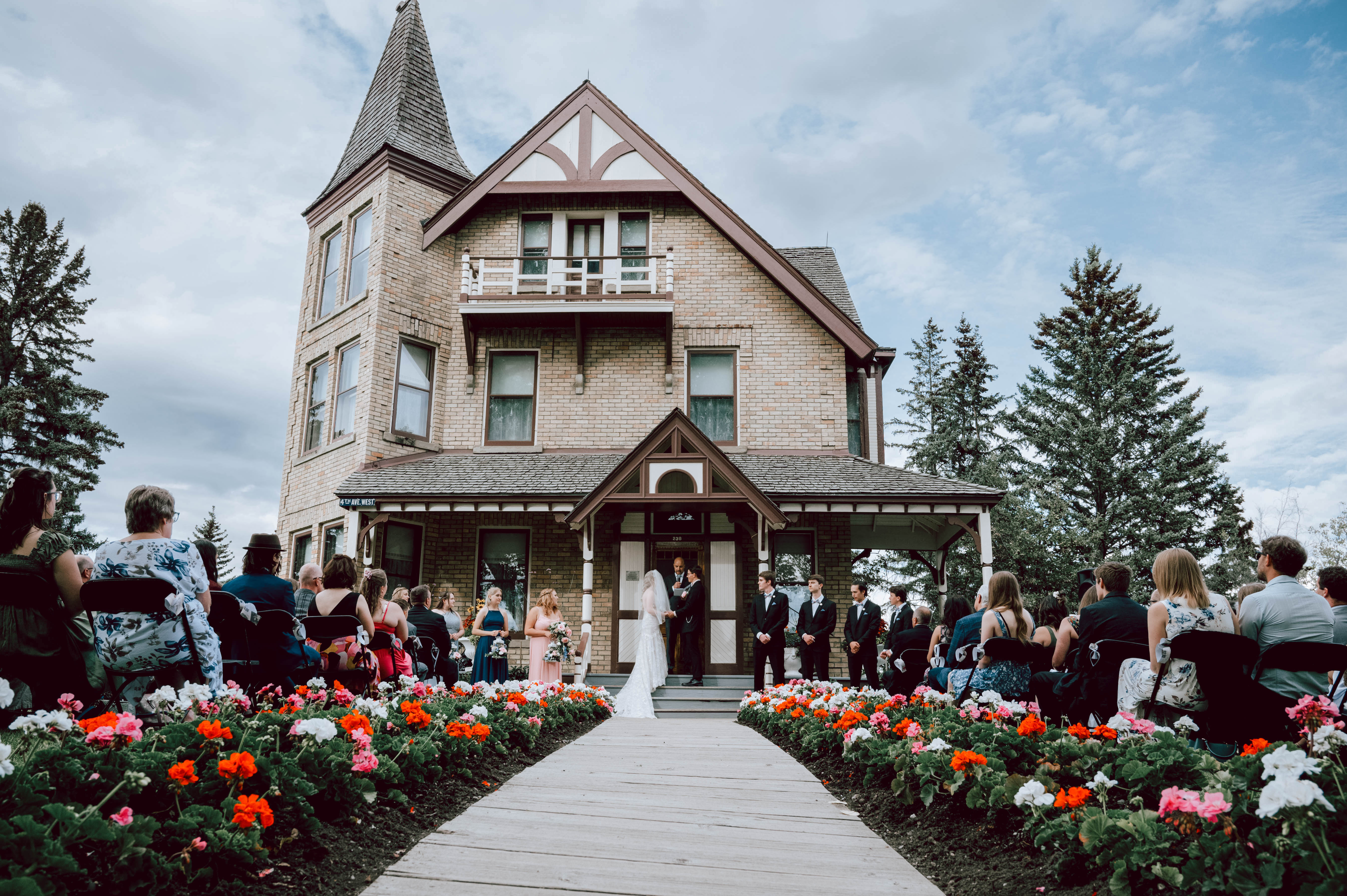 Wedding ceremony at Heritage Park in Calgary