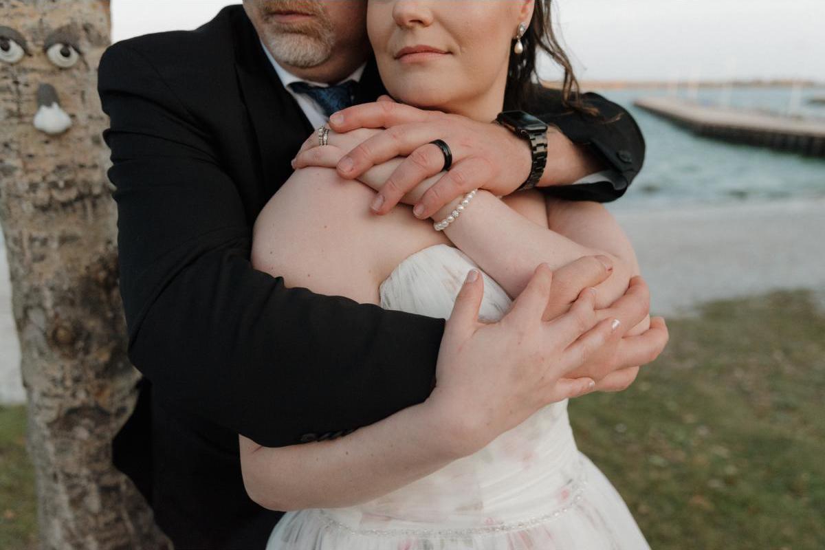 Couple embracing