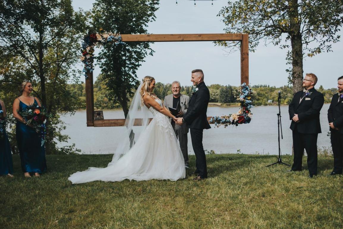 Lakefront wedding ceremony
