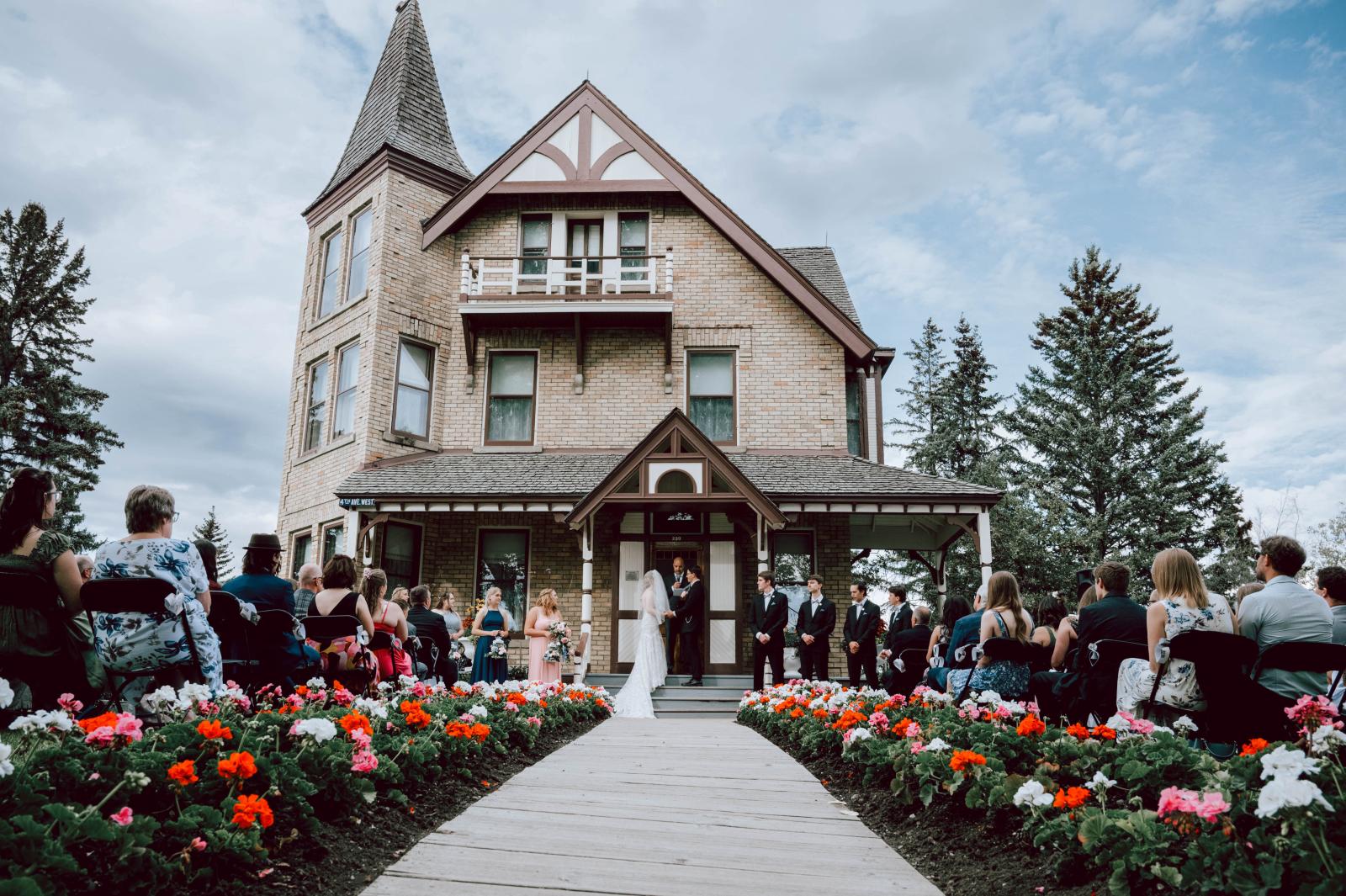 Wedding ceremony at Heritage Park in Calgary