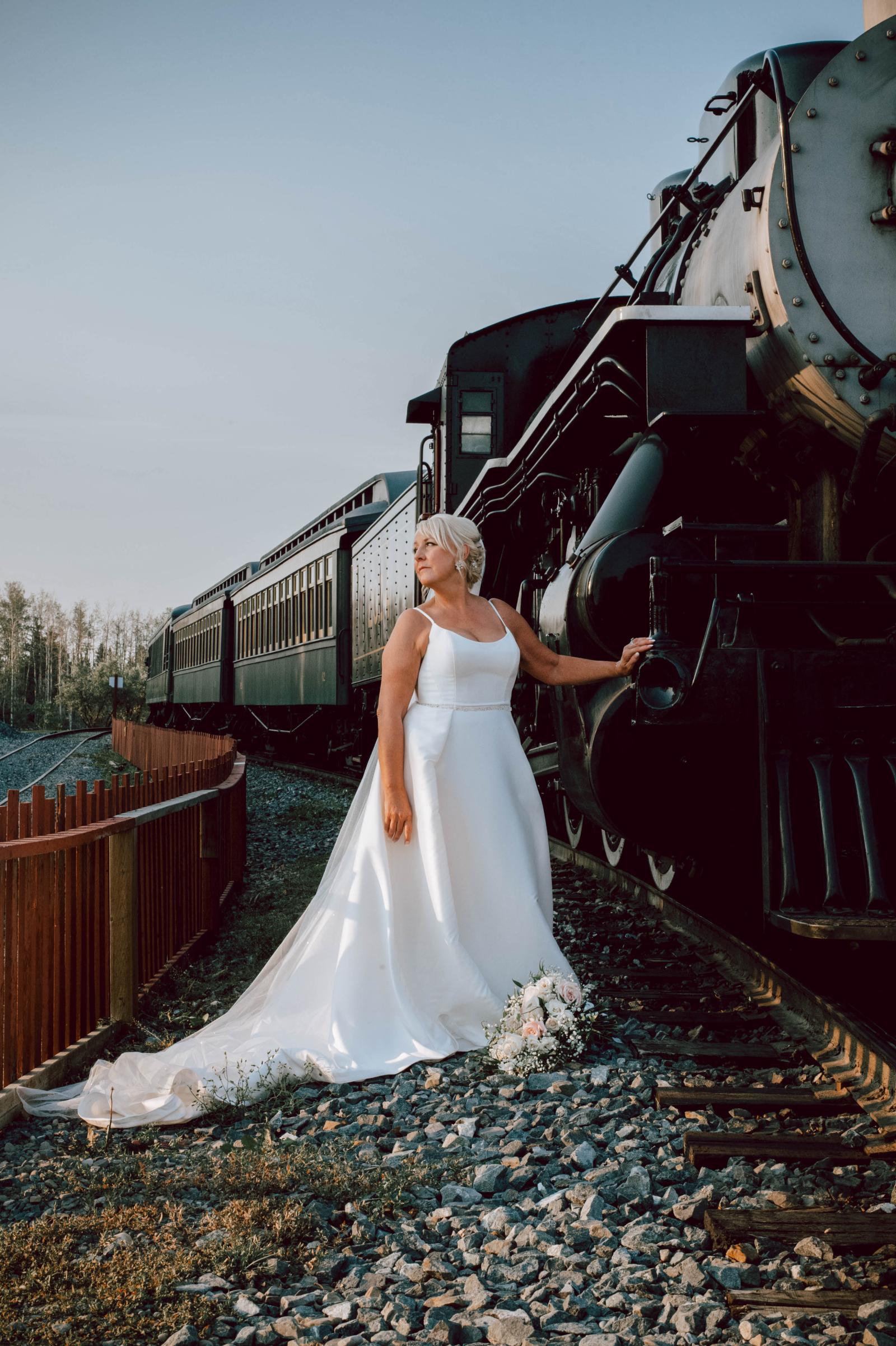 Bride at Heritage Park, Calgary
