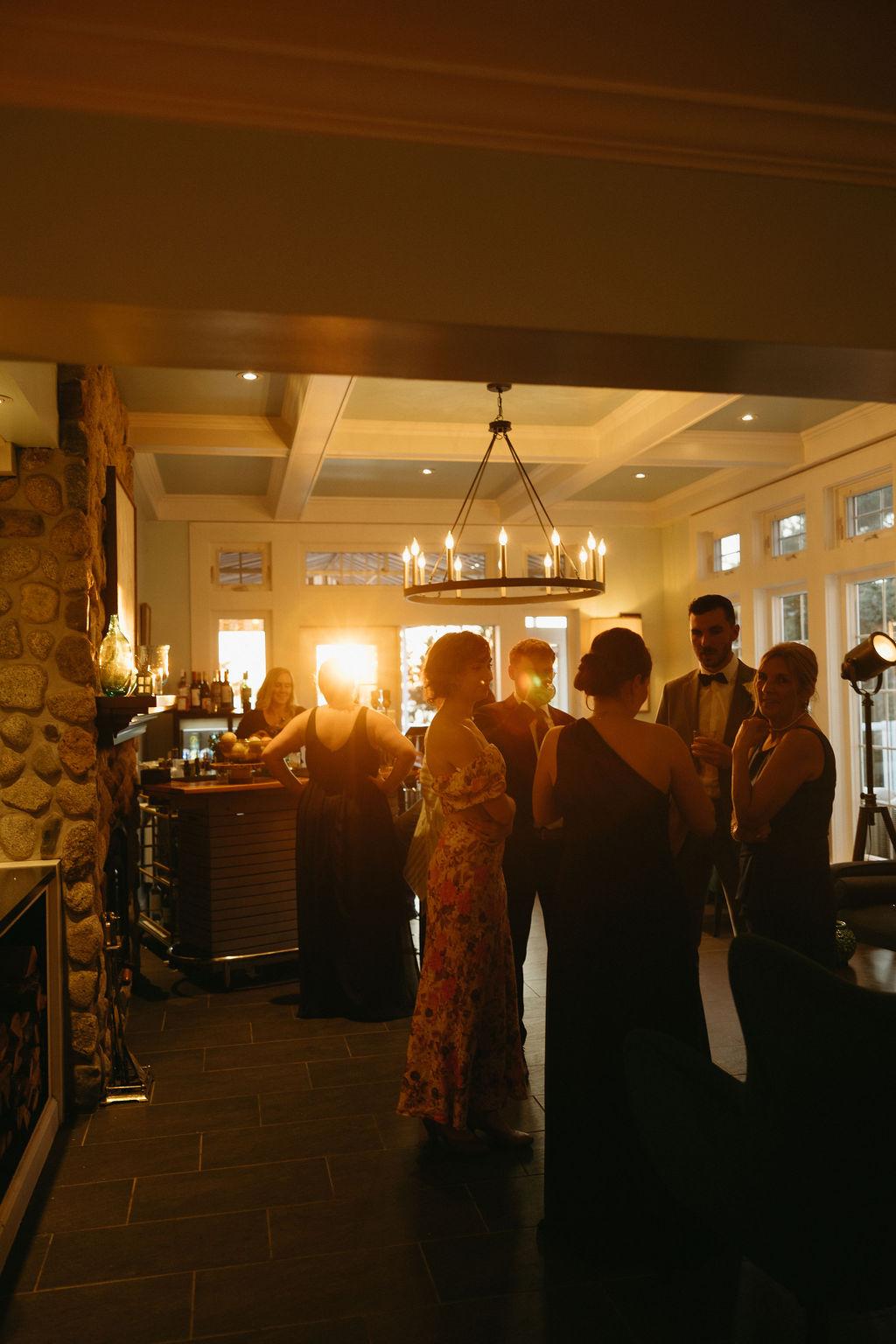 Guests mingle during cocktail hour at Oceanstone resort