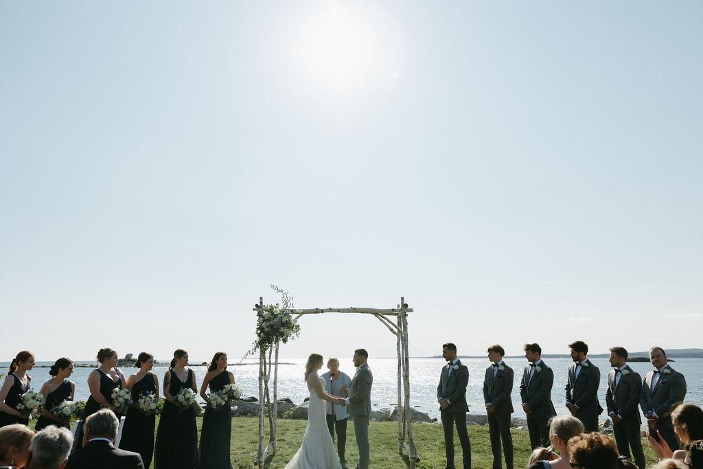 Wedding ceremony at Oceanstone resort, nova scotia
