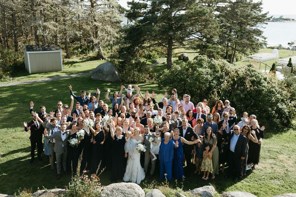 Group photo of wedding guests