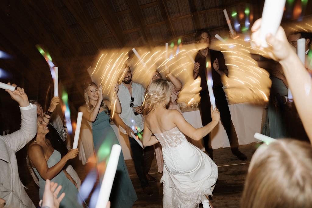 Dance floor photo from wedding reception at The Clover Barn in East Stewiacke, Nova Scotia