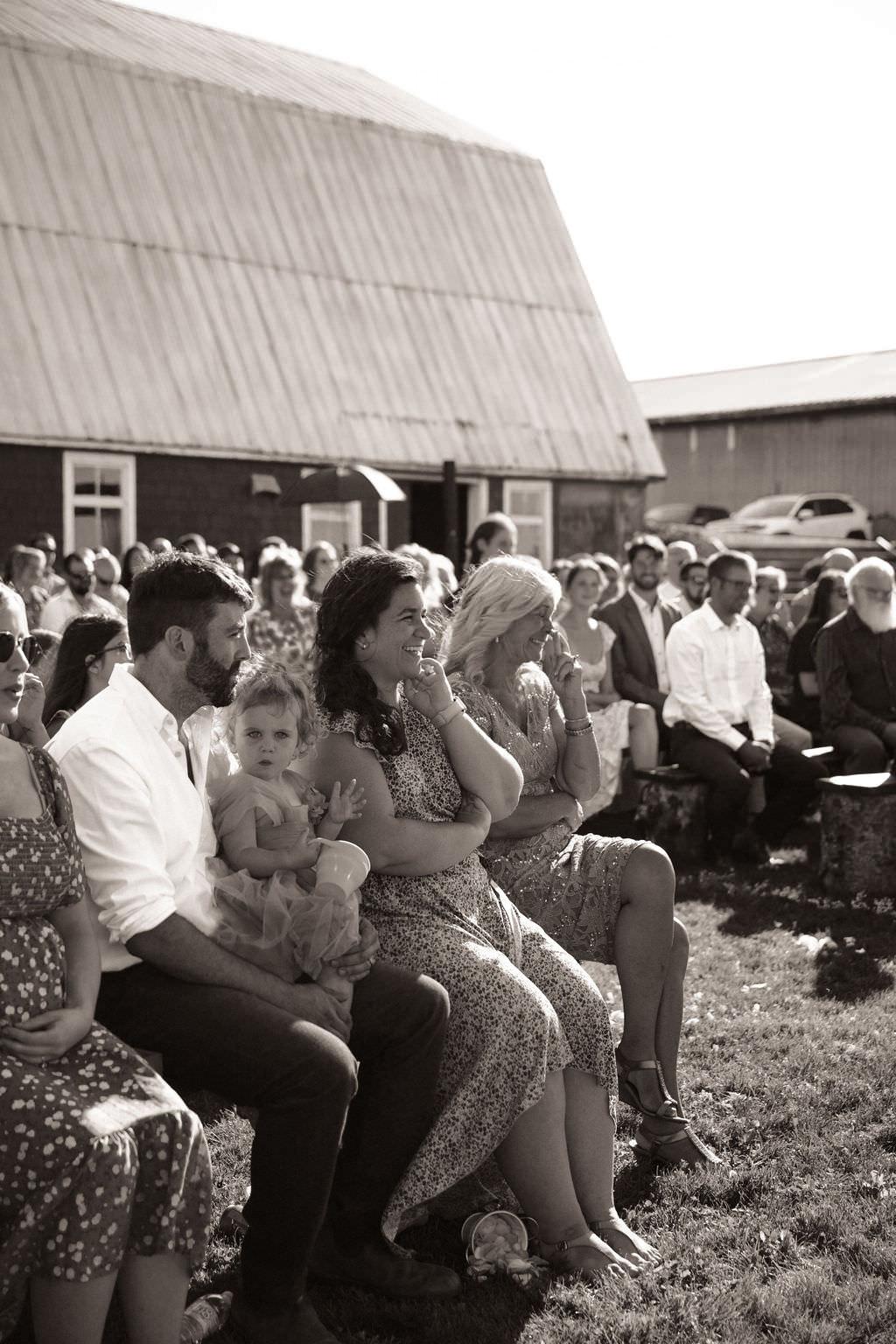 Guests at wedding ceremony