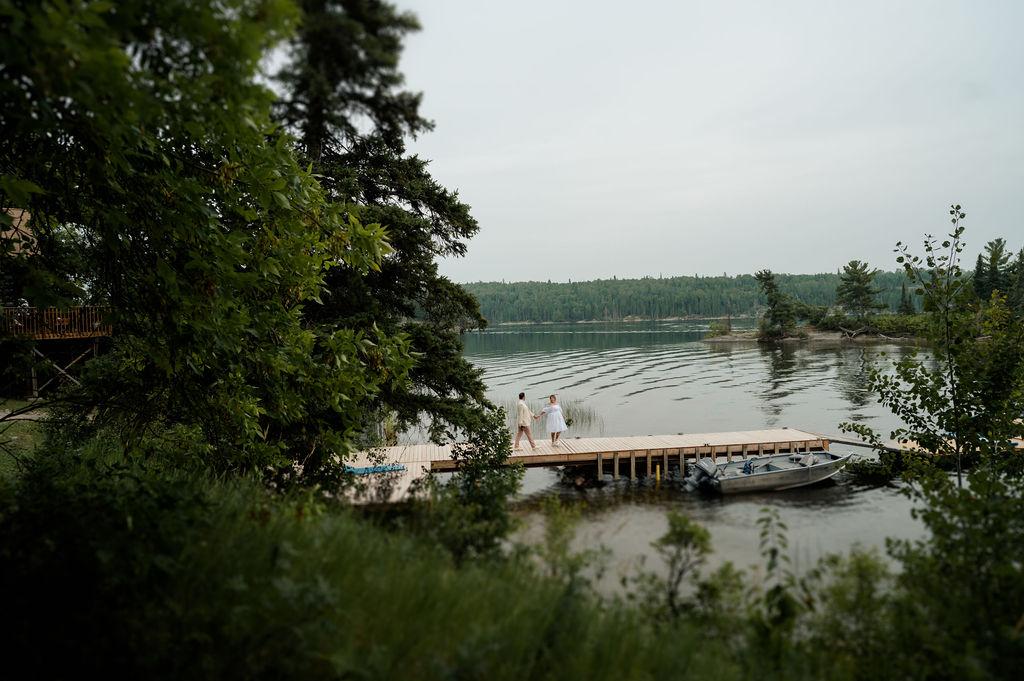 Couple on dock at Ash Rapids Lodge
