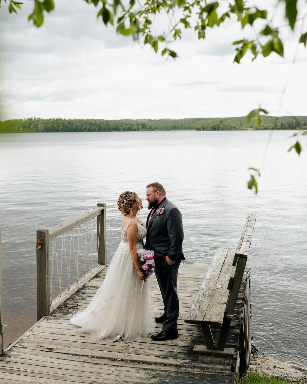 Couple on dock at Silver Birch Camps, Kenora, Amanda Longe