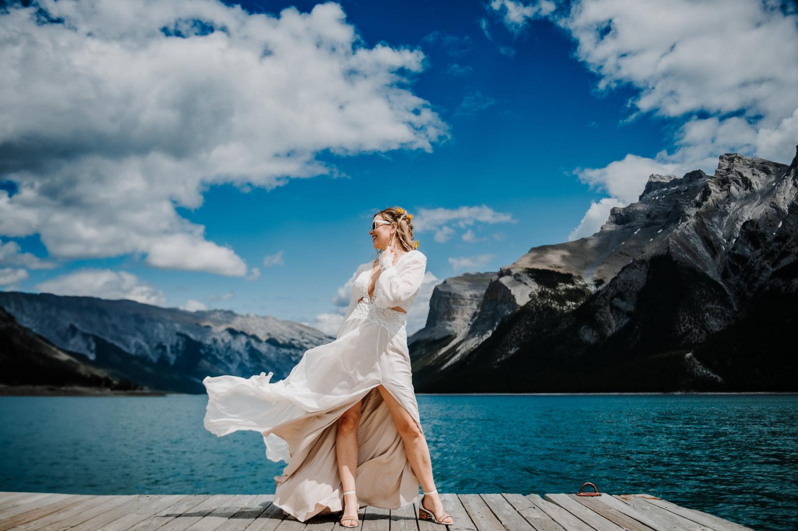 Bride wedding at Tunnel Mountain, Canmore by JRush Photography