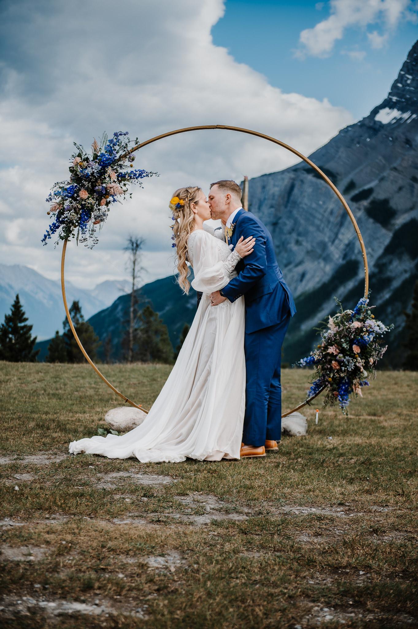 intimate wedding at Tunnel Mountain, Canmore by JRush Photography