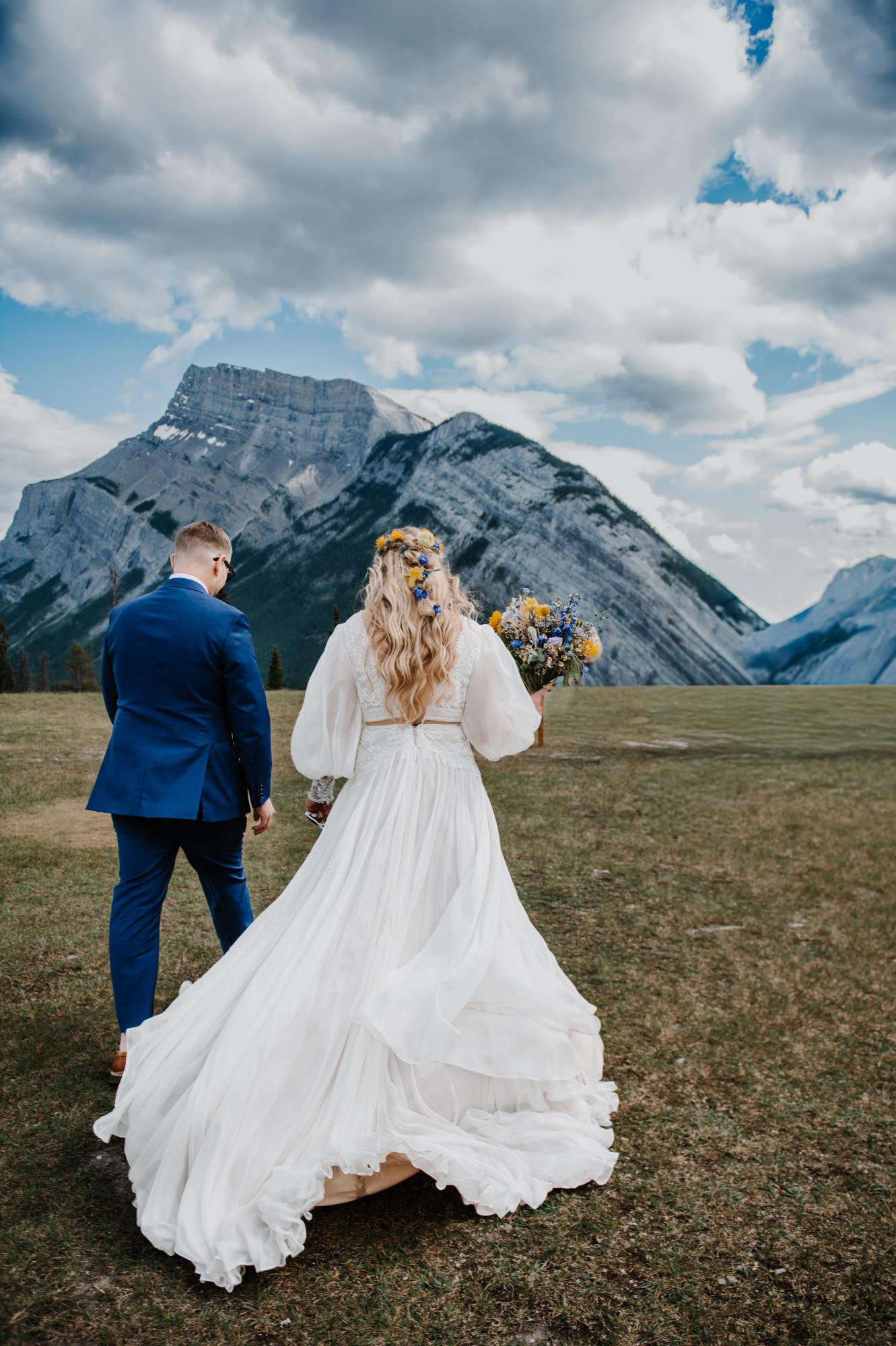 intimate wedding at Tunnel Mountain, Canmore by JRush Photography