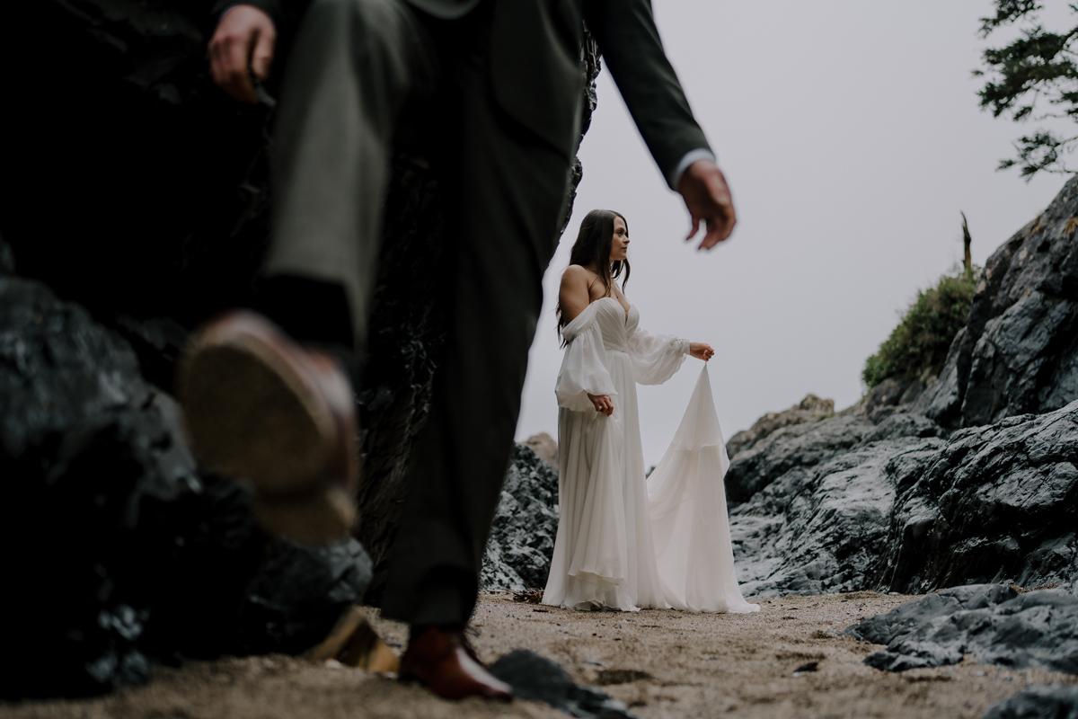 Featured Wedding: Into the Rain — Aly & Chris's Wild West Coast Wedding at Black Rock Resort
