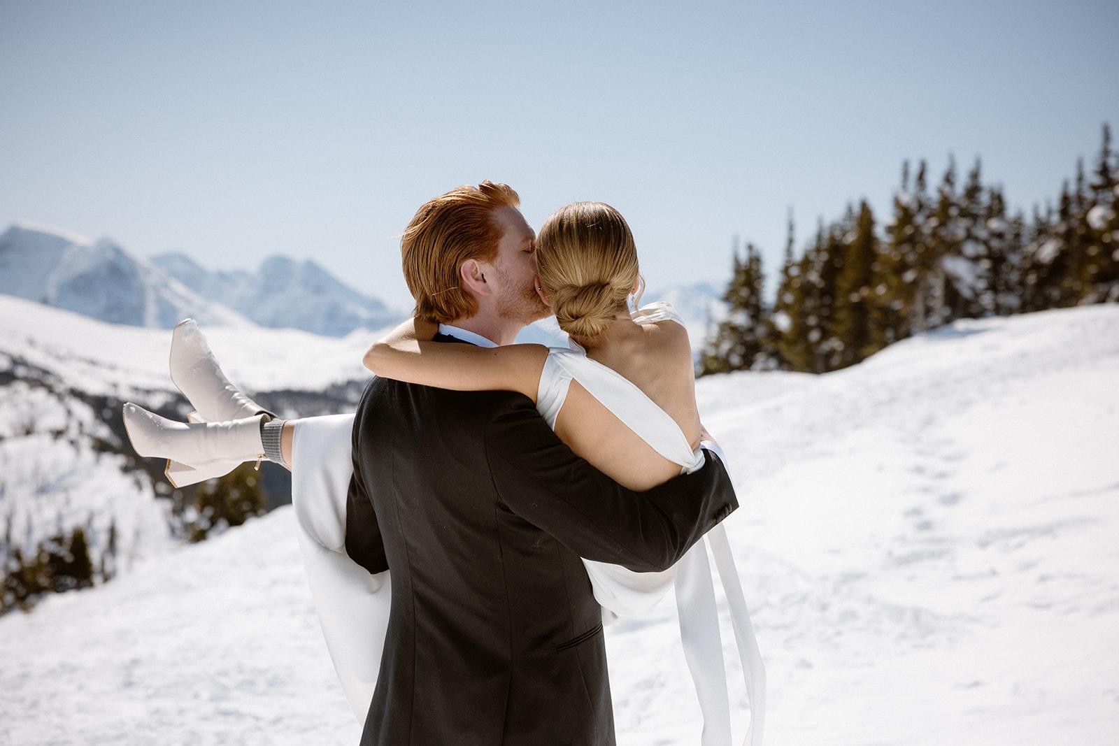 Featured Wedding: Heather & Sean's Ski Elopement at Banff Sunshine Village