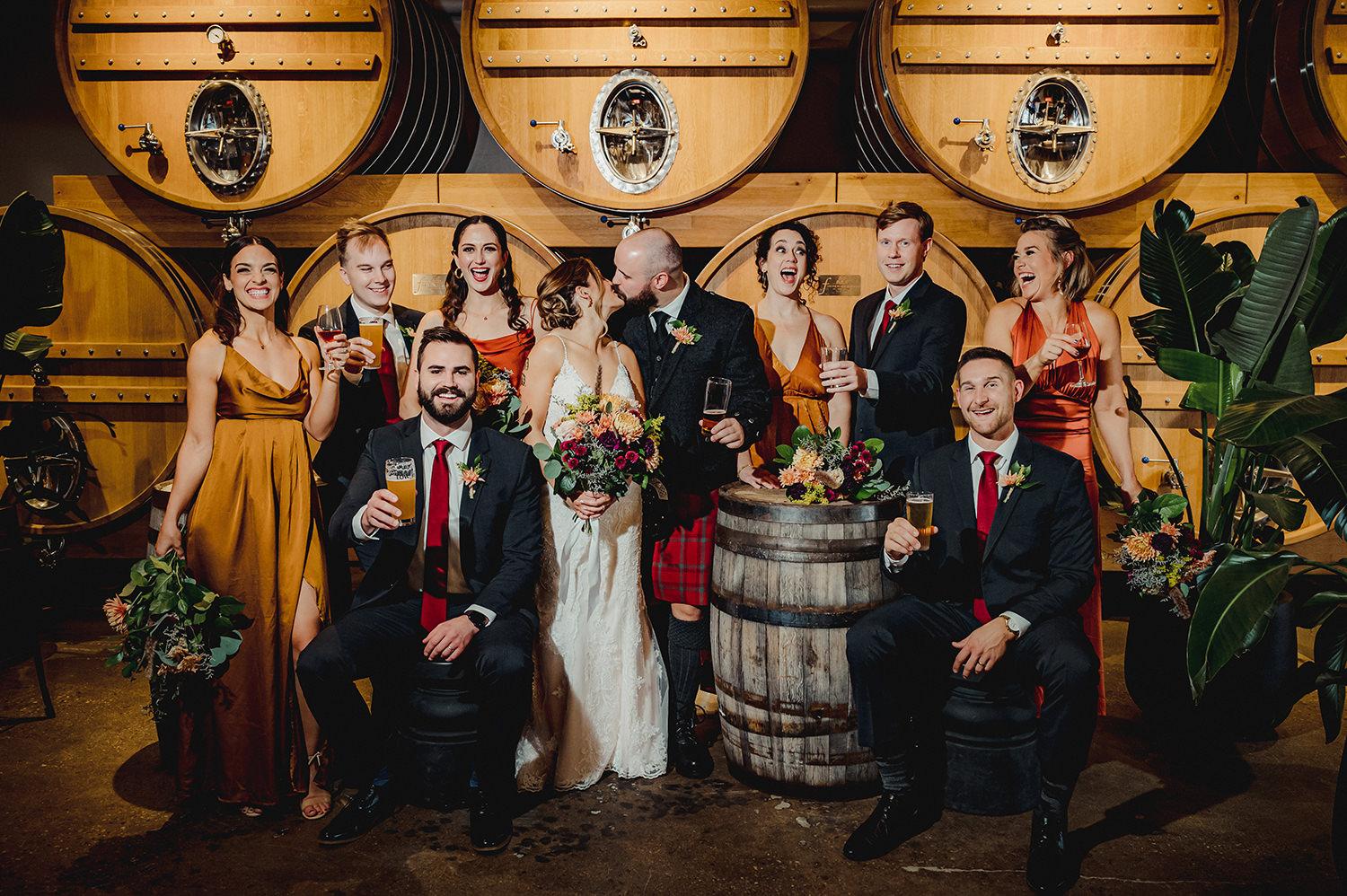 Wedding party at Low Life Brewery, Winnipeg, MB