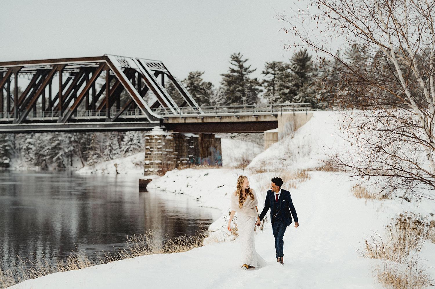 Winnipeg Winter Wedding in the snow